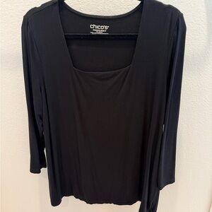 Chico's Classic Black Long Sleeve Top